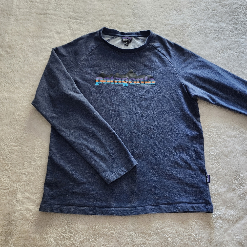 Patagonia Nightfall Fitz Roy Lightweight Crew Sweatshirt, Men's Medium - Navy - Picture 6 of 12